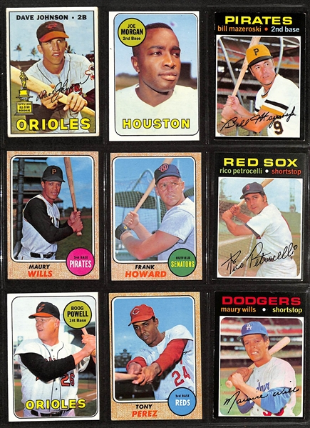 Lot of (100) 1965-1975 Topps Baseball Cards w. 1965 Willie Mays & (2) 1969 Johnny Bench