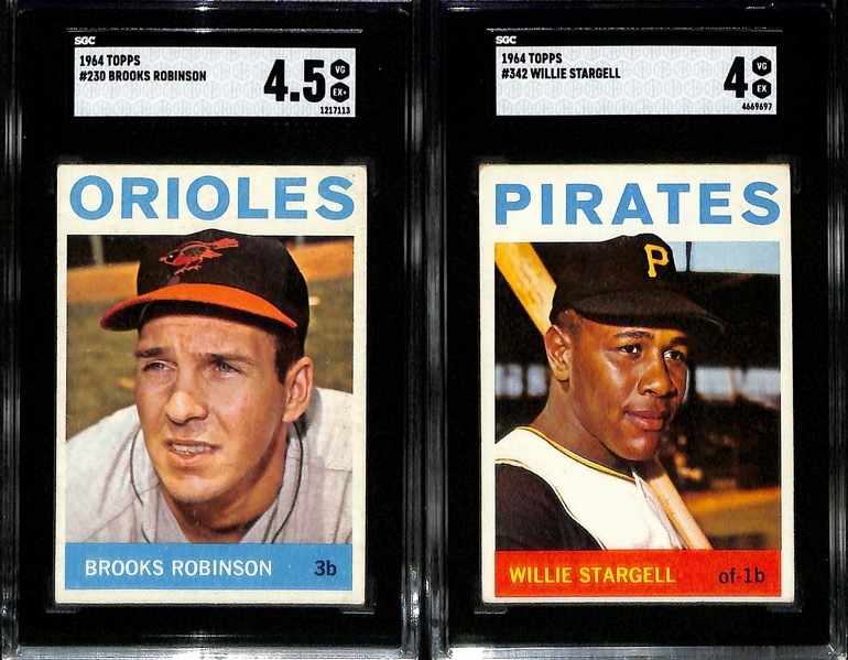 Lot of (4) SGC Graded 1964 Topps Baseball w. Mickey Mantle SGC 2.5