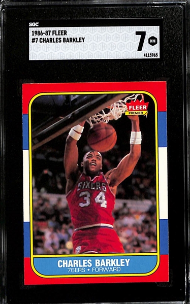 1986-87 Fleer Charles Barkley #7 Rookie Card Graded SGC 7
