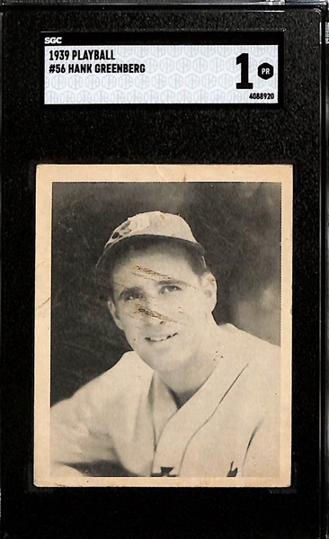 1939 Play Ball Lot - Hank Greenberg #56 (SGC 1) & Red Ruffing #3 (SGC 1.5)