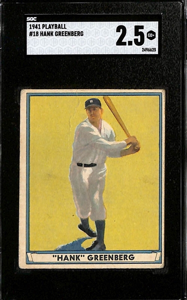 1941 Play Ball Hank Greenberg (SGC 2.5) & 1952 Bowman Pee Wee Reese (SGC 3)