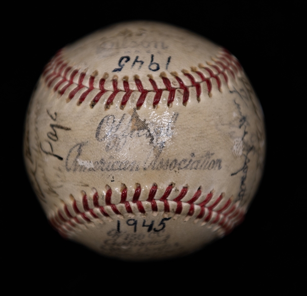  Team Signed 1945 New York Yankees Baseball w. George Stirnweiss, Joe McCarthy, Red Ruffing, +  (JSA Auction Letter) (Frank Crosetti is Clubhouse Signed)