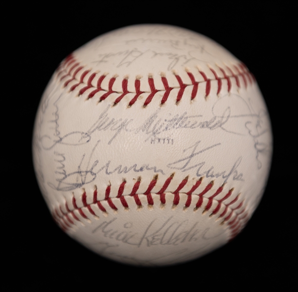 1977 Chicago Cubs Signed Team Baseball w. Bruce Sutter, Mani Trillo, Willie Hernandez, +(JSA Auction Letter)