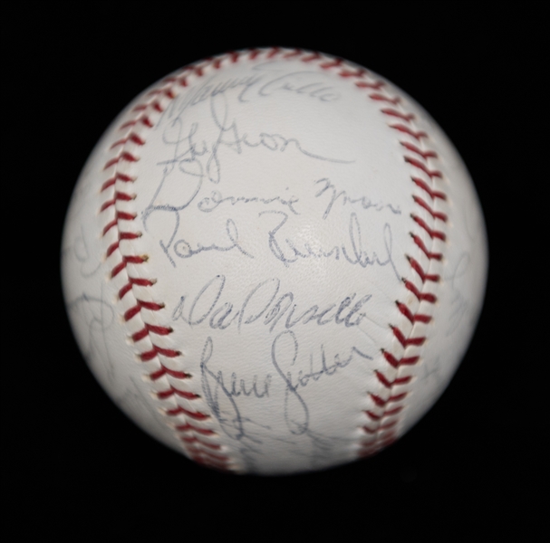 1977 Chicago Cubs Signed Team Baseball w. Bruce Sutter, Mani Trillo, Willie Hernandez, +(JSA Auction Letter)