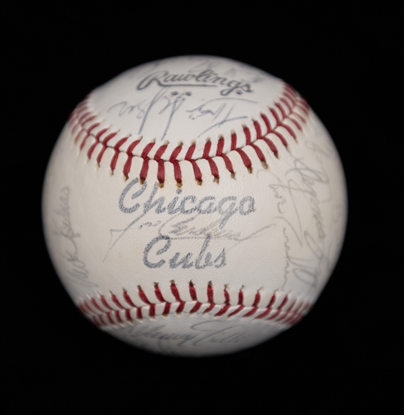 1977 Chicago Cubs Signed Team Baseball w. Bruce Sutter, Mani Trillo, Willie Hernandez, +(JSA Auction Letter)