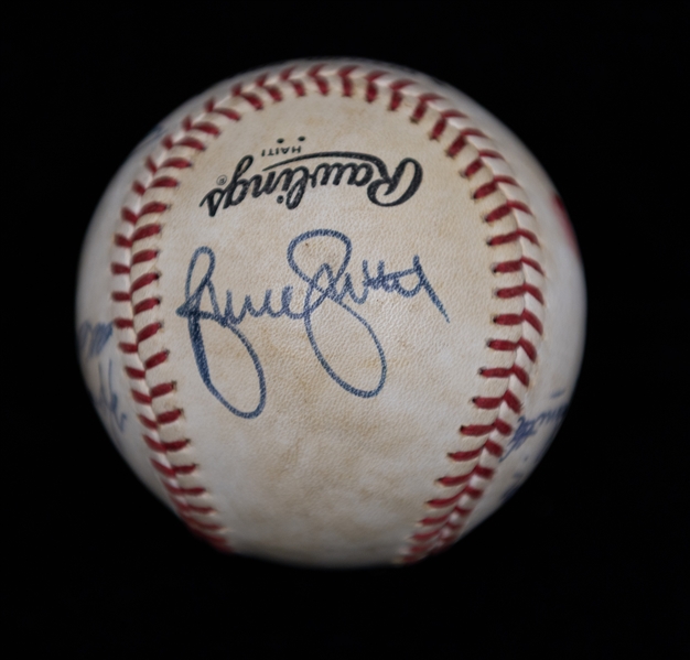 1981 St. Louis Cardinals Baseball w. 7 Signatures inc. Bruce Sutter & Ozzie Smith (JSA Auction Letter)