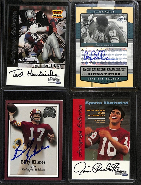 Lot of (16) Autographed Football Legends w. Ted Hendricks, Carl Eller, & Billy Kilmer