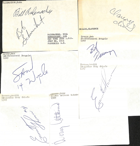 Lot of (70+) Mostly Football Autographs w. Tom Dempsey, Deacon Jones, +(JSA Auction Letter)