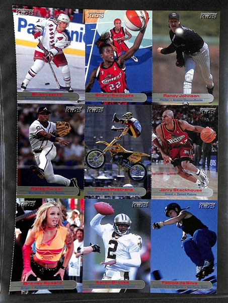 Lot of (60+) 2001-2004 Sports Illustrated Kids Un-Cut Sheets w. (2) Tiger Woods, (4) Michael Jordan, (3) Serena Williams (RC), Michael Phelps (RC)....