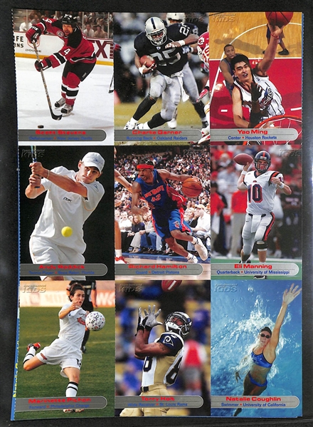 Lot of (60+) 2001-2004 Sports Illustrated Kids Un-Cut Sheets w. (2) Tiger Woods, (4) Michael Jordan, (3) Serena Williams (RC), Michael Phelps (RC)....
