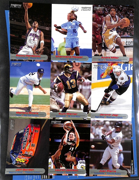 Lot of (60+) 2001-2004 Sports Illustrated Kids Un-Cut Sheets w. (2) Tiger Woods, (4) Michael Jordan, (3) Serena Williams (RC), Michael Phelps (RC)....