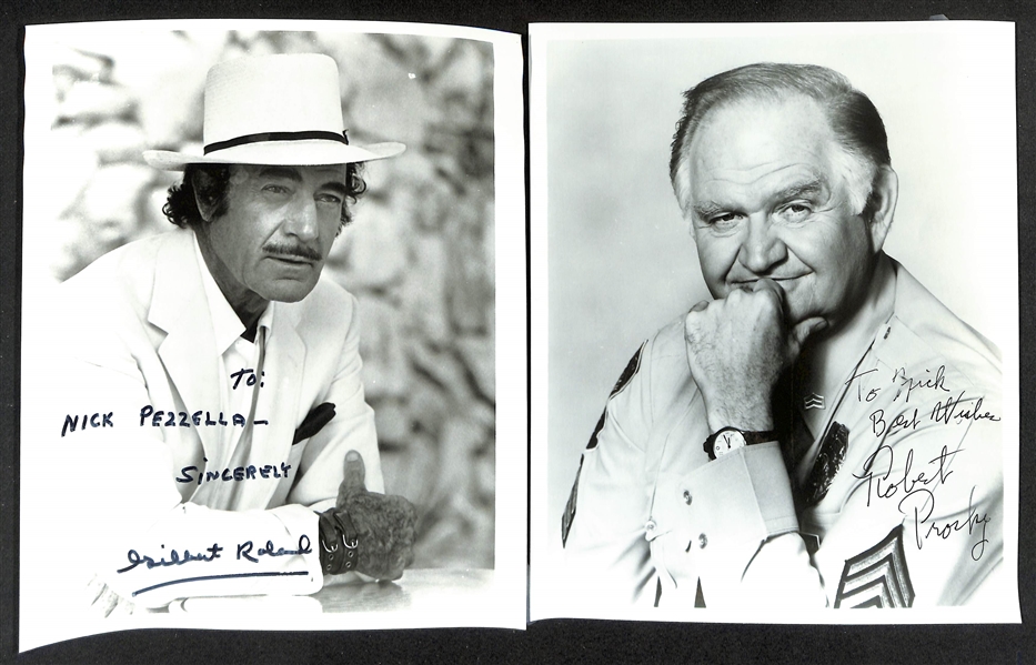 Lot of (25+) Signed Male Entertainer Prints (many personalized) w. Paul Hogan, Mike Farrell, +(JSA Auction Letter)