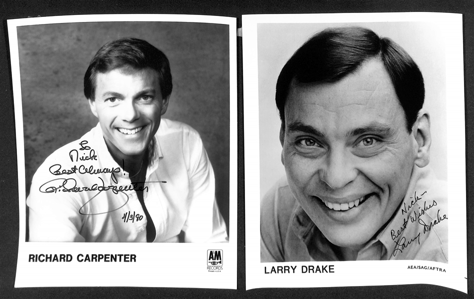Lot of (25+) Signed Male Entertainer Prints (many personalized) w. Paul Hogan, Mike Farrell, +(JSA Auction Letter)