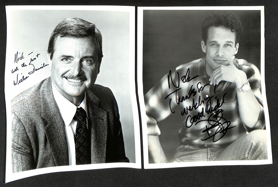 Lot of (25+) Signed Male Entertainer Prints (many personalized) w. Paul Hogan, Mike Farrell, +(JSA Auction Letter)