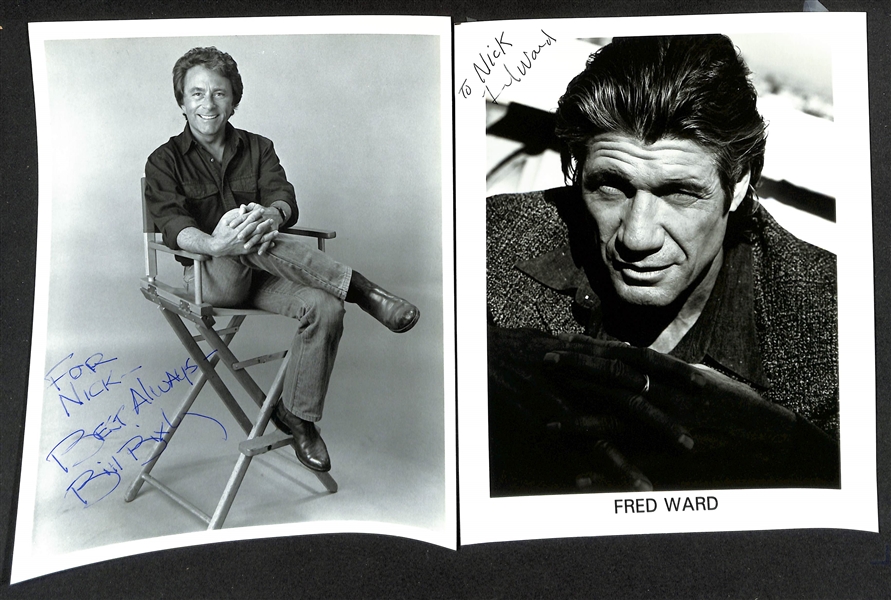 Lot of (20) Signed Male Entertainer Prints (many personalized) w. Bill Bixby & Fred Ward (JSA Auction Letter)