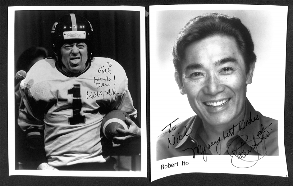 Lot of (20) Signed Male Entertainer Prints (many personalized) w. Bill Bixby & Fred Ward (JSA Auction Letter)