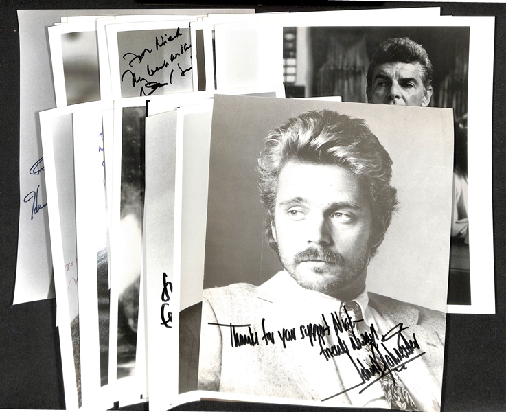 Lot of (35+) Signed Male Entertainer Prints (many personalized) w. John Schneider & Buddy Ebson (JSA Auction Lettter)