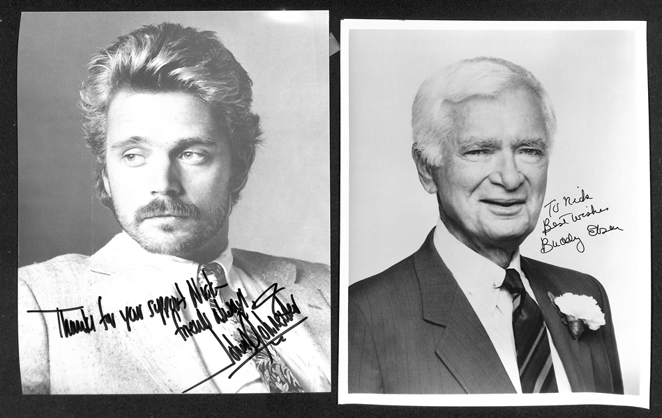 Lot of (35+) Signed Male Entertainer Prints (many personalized) w. John Schneider & Buddy Ebson (JSA Auction Lettter)