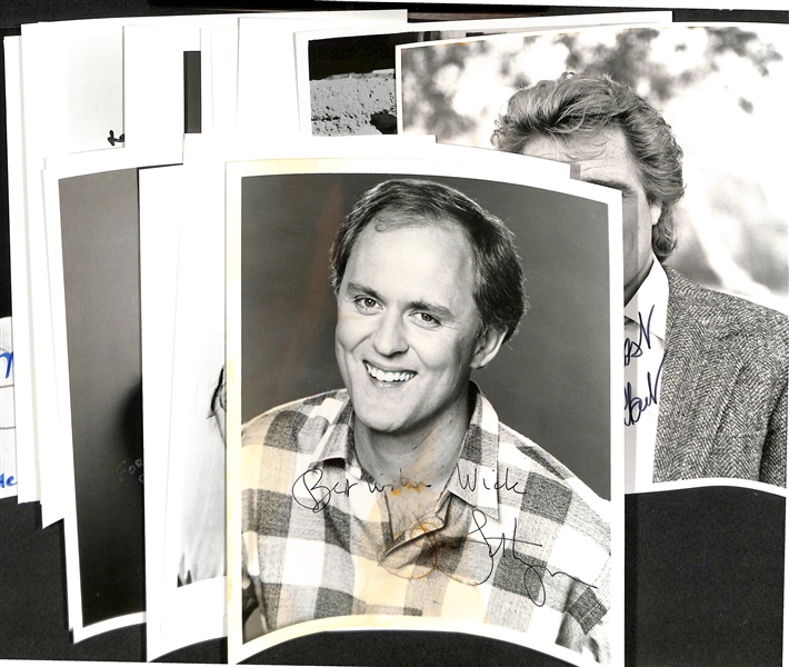Lot of (17) Signed Male Entertainer Prints (many personalized) w. John Lithgow & Treat Williams (JSA Auction Letter)