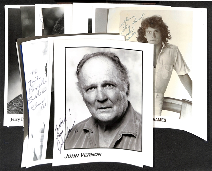 Lot of (20+) Signed Male Entertainer Prints (many personalized) w. John Vernon & Robert Reiner (JSA Auction Letter)