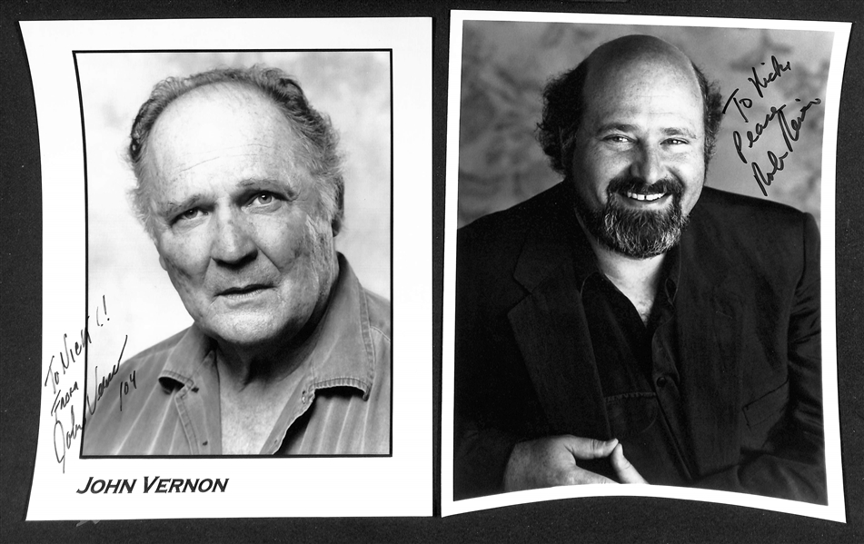 Lot of (20+) Signed Male Entertainer Prints (many personalized) w. John Vernon & Robert Reiner (JSA Auction Letter)