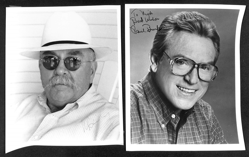 Lot of (30+) Signed Male Entertainer Prints (many personalized) w. Buck Owens, Richard Jorden, Wayne Rodgers, + (JSA Auction Letter)