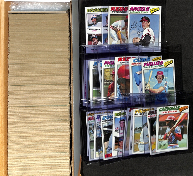 1977 Topps Baseball Complete Set (All 660 Cards) w. Ryan, Rose, Dawson Rookie, + (EX-NM+)