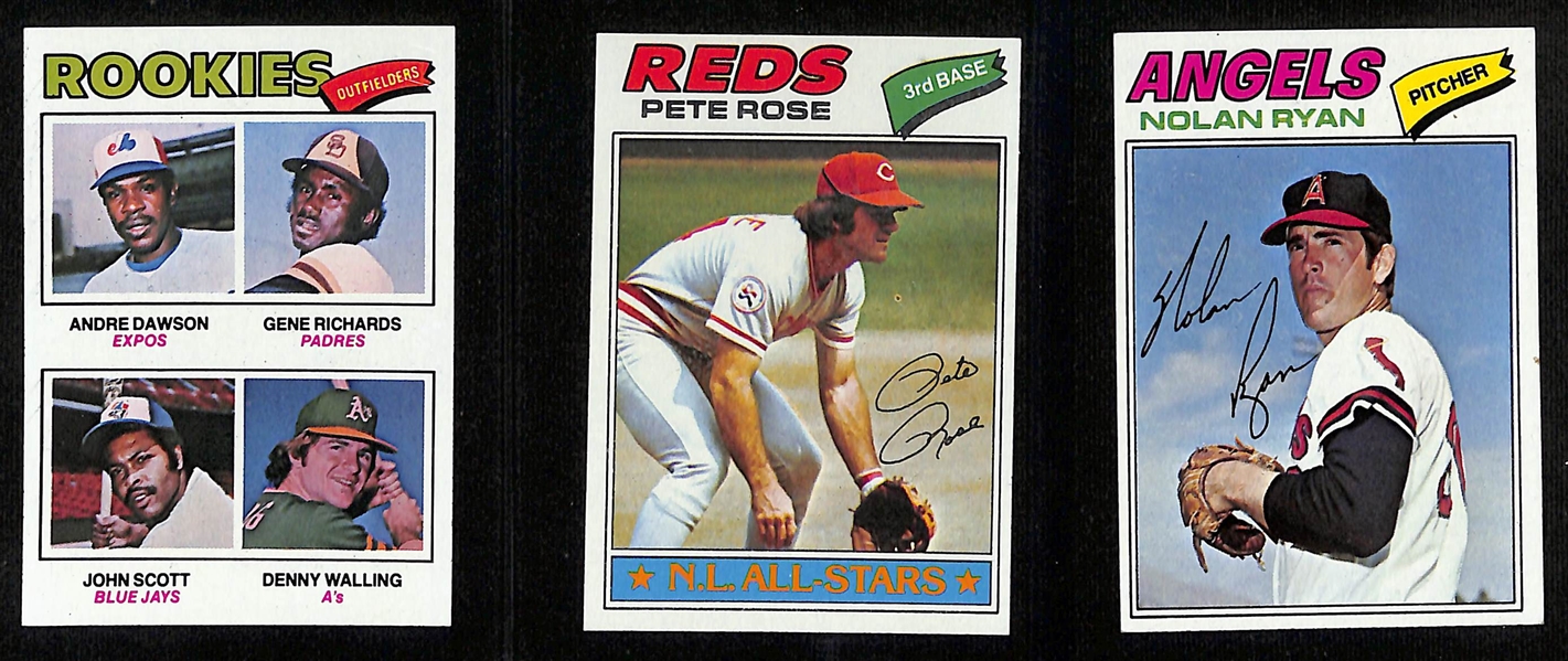 1977 Topps Baseball Complete Set (All 660 Cards) w. Ryan, Rose, Dawson Rookie, + (EX-NM+)