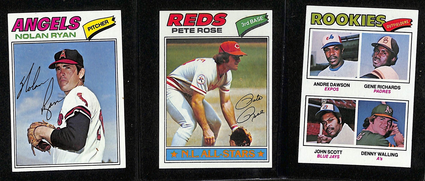 1977 Topps Baseball Complete Set (All 660 Cards) w. Ryan, Rose, Dawson Rookie, + (EX-NM+)
