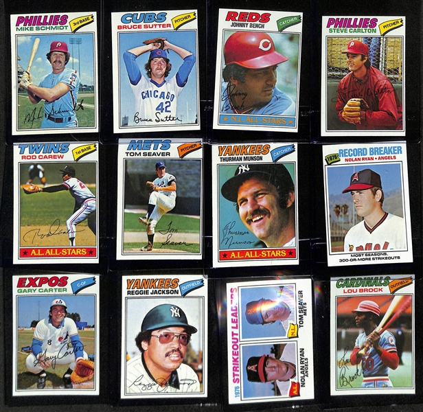 1977 Topps Baseball Complete Set (All 660 Cards) w. Ryan, Rose, Dawson Rookie, + (EX-NM+)