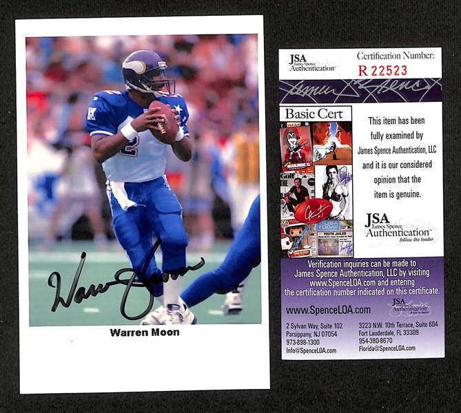 Lot of (11) Certified Autographed Sports Memorabilia w. Howard Cosell (JSA) and Warren Moon (JSA)