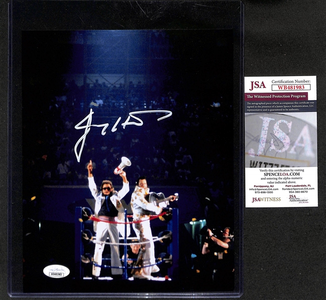 (4) Signed Boxing & Wrestling Prints w. Jake LaMotta & Jimmy Hart (JSA COA) +(JSA Auction Letter)