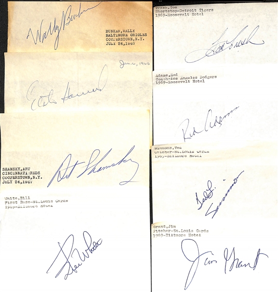 Lot of (60+) Baseball Autographs w. HOFers Brooks Robinson & Lloyd Waner (JSA Auction Letter)