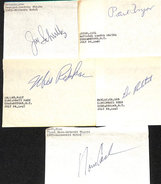 Lot of (60+) Baseball Autographs w. HOFers Brooks Robinson & Lloyd Waner (JSA Auction Letter)