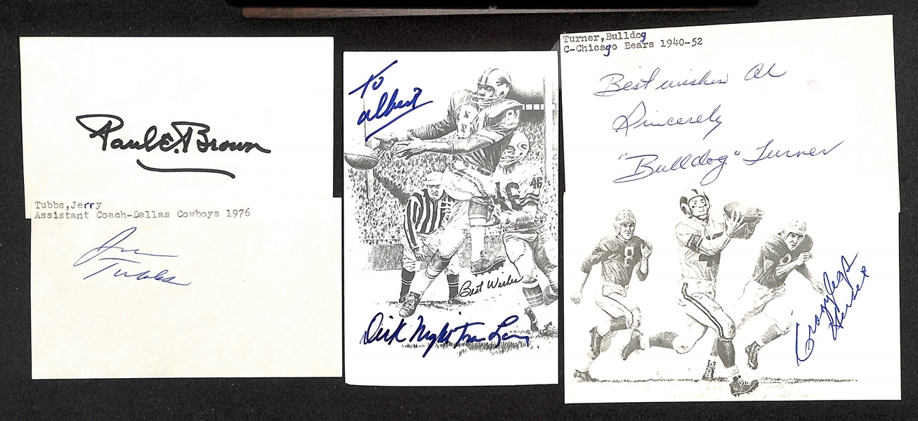 Lot of (30+) Football Autographs w. HOFers Coach Paul Brown & Dick Night Train Lane (JSA Auction Letter) 