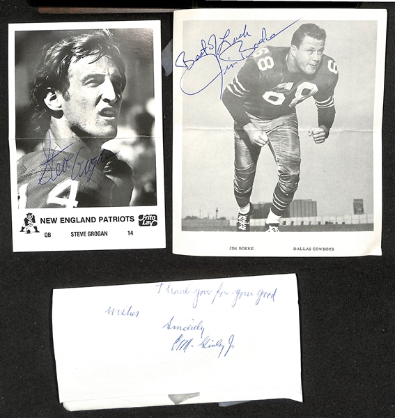 Lot of (30+) Football Autographs w. HOFers Coach Paul Brown & Dick Night Train Lane (JSA Auction Letter) 