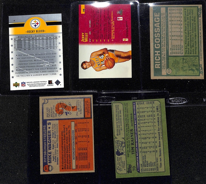 Lot of (16) Signed Sports Cards w. Rocky Bleier (JSA Auction Letter)