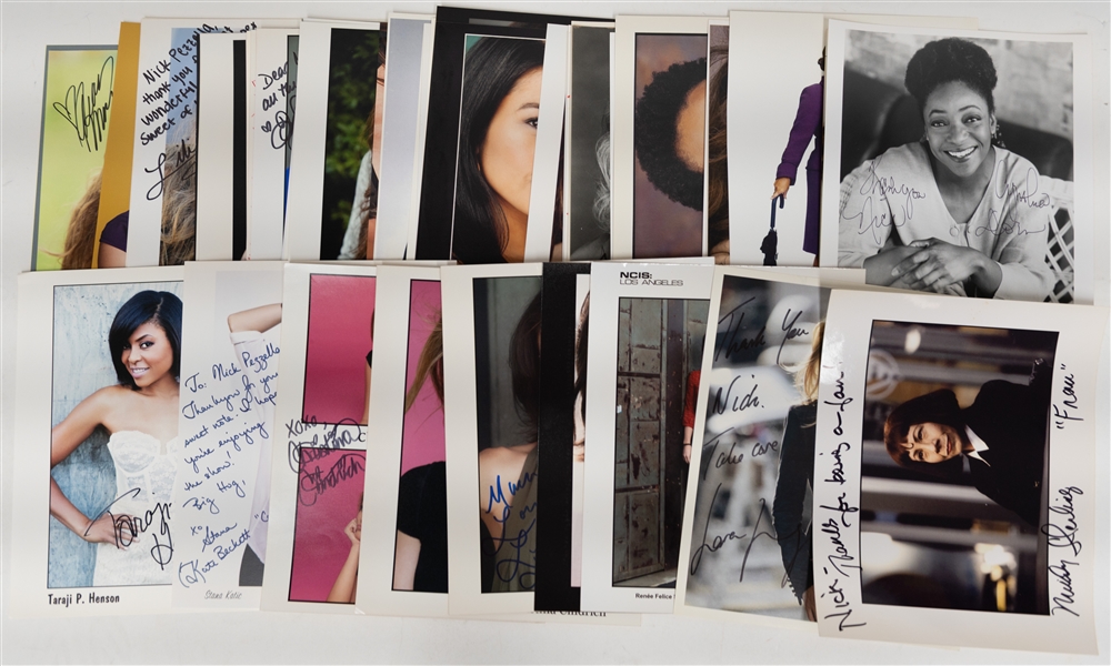 Lot of (52) Signed Female Celebrity Photos (many personalized) w. Mindy Sterling, Shirley Knight, Jo Frost, + JSA Auction Letter)