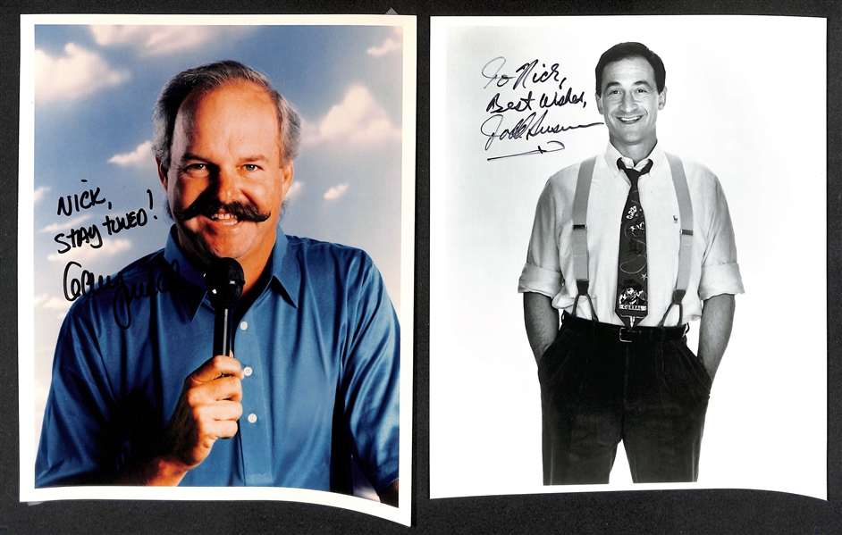 Lot of (45+) Signed Male Celebrity Photos (many personalized) w. Jamie Farr, John Larroquette, + (JSA Auction Letter)