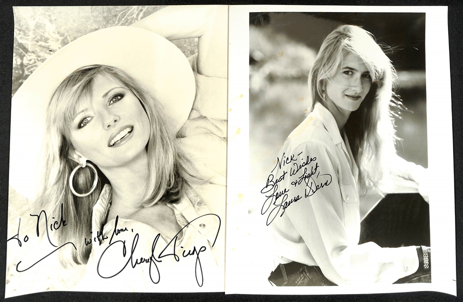 Lot of (48) Signed Female Celebrity Photos (many personalized) w. Cheryl Tiegs, Laura Dern, + (JSA Auction Letter)