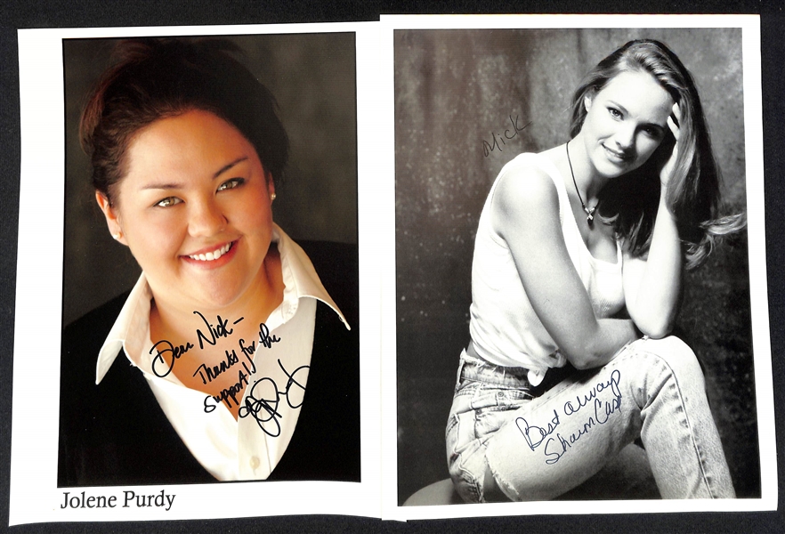 Lot of (48) Signed Female Celebrity Photos (many personalized) w. Cheryl Tiegs, Laura Dern, + (JSA Auction Letter)