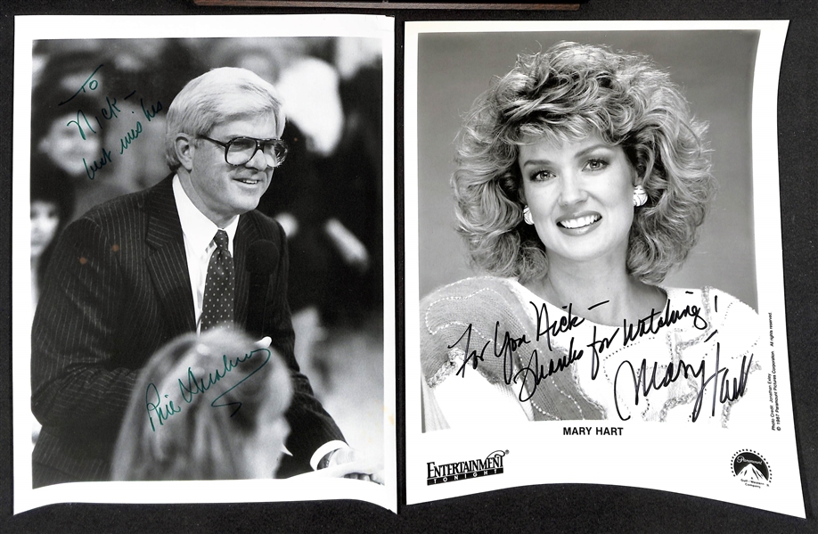 Lot of (35+) Signed Television Celebrity Photos (many personalized) w. Phil Donahue, Mary Hart, +(JSA Auction Letter)