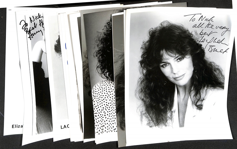 Lot of (34) Signed Photos (many personalized) w. Jacqueline Bisset & Adrienne Barbeau (+JSA Auction Letter)