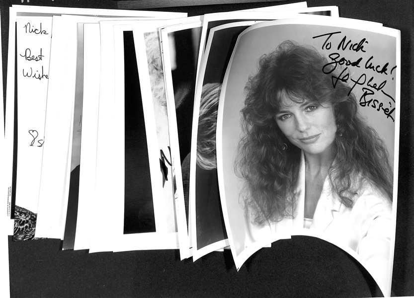 Lot of (33) Signed Photos (many personalized) w. Jacqueline Bisset & Rebecca De Mornay (+JSA Auction Letter)