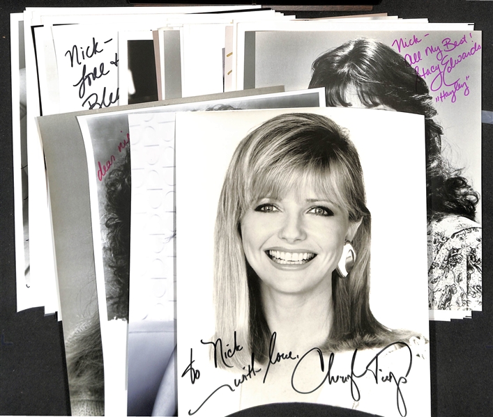 Lot of (25+) Signed Photos (many personalized) w. Cheryl Tiegs & Lucy Liu (+JSA Auction Letter)