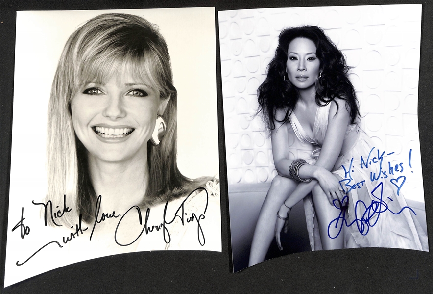 Lot of (25+) Signed Photos (many personalized) w. Cheryl Tiegs & Lucy Liu (+JSA Auction Letter)