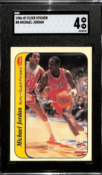 1986 Fleer Sticker Michael Jordan RC #8 SGC 4