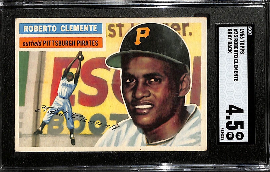 1956 Topps Roberto Clemente #33 Gray Back SGC 4.5