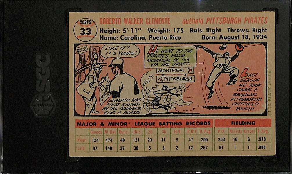 1956 Topps Roberto Clemente #33 Gray Back SGC 4.5