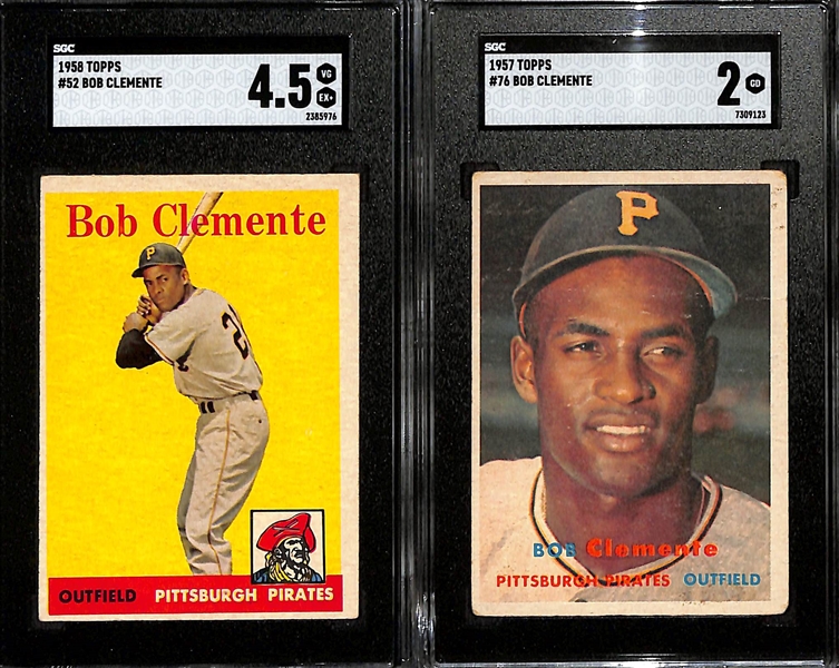 Lot of (4) 1957-1960 SGC Graded Topps Roberto Clemente Cards w. 1958 Topps #52 SGC 4.5